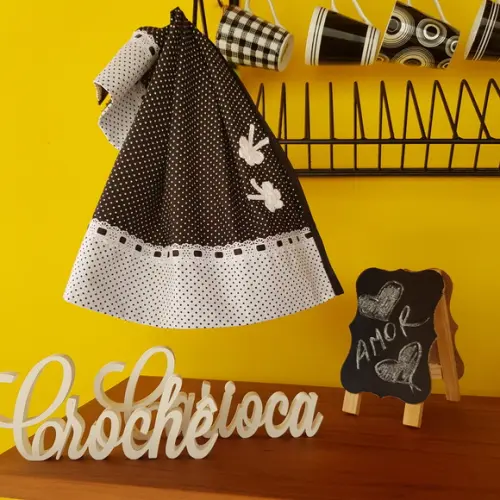 Joguinho preto e branco poás para cozinha: 4 peças