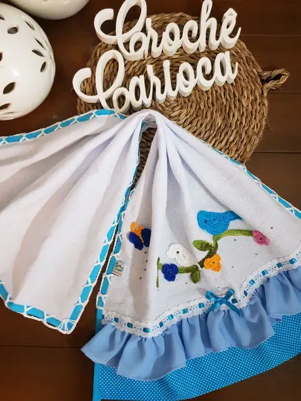 Kit Coordenado 04 Panos de Prato Passarinhos Grande 80x50