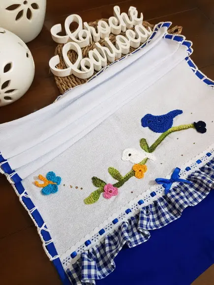 Kit Coordenado 04 Panos de Prato Passarinhos Grande 80x50