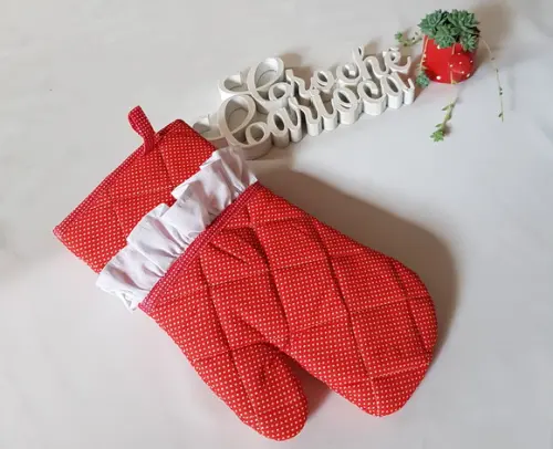 Kit Cozinha 2 Peças: Luva Térmica e Pano de Prato Cerejinha