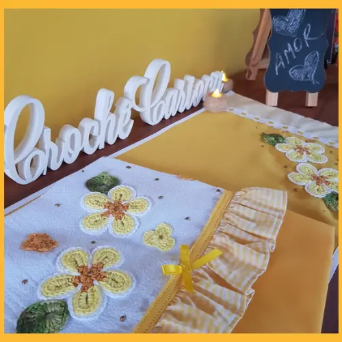 Kit Cozinha Delicado Amarelo Floral 2 Peças Escolha Cores