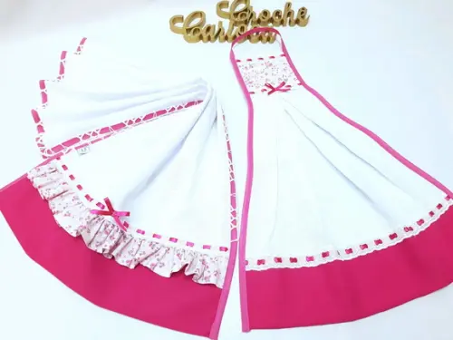 Kit cozinha Pink: bate mão e pano de prato