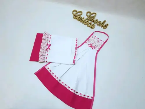 Kit cozinha Pink: bate mão e pano de prato
