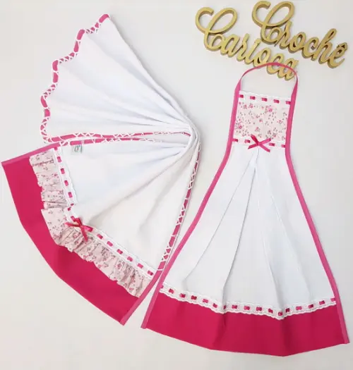 Kit cozinha Pink: bate mão e pano de prato