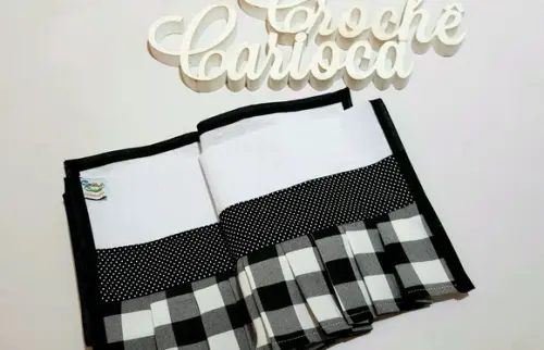 Kit de Cozinha Paninhos e Pano de Copa Preto e Branco