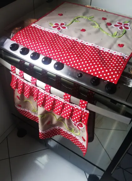 Kit de Fogão Capa e Cobre Forno Sob Medida e Escolha Cores