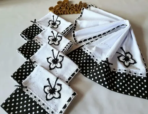 Kit de Panos de Prato Preto e Branco ou Escolha Cores 5 Unid