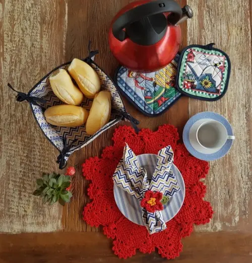 Kit Mesa Posta Café da Manhã 6 Peças Escolha Cores