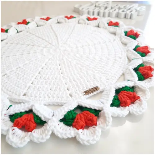Kit Mesa Posta Completo 4 Lugares 16 Peças Crochê