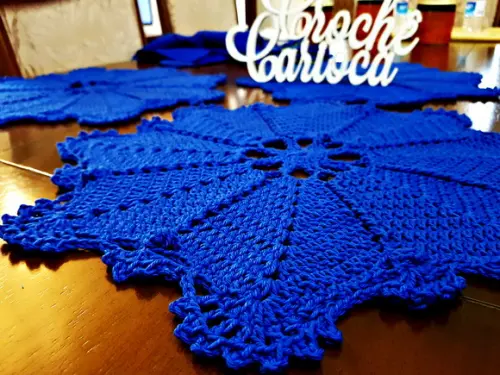 Kit Mesa Posta Crochê 16 Peças 4 Lugares Escolha Cores