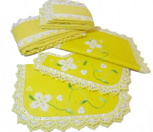 Kit para Banheiro Luxo Completo Amarelo Escolha Cores 5 Pc