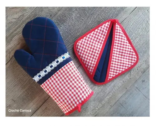 Kit para Cozinha Luva e Pegador Térmicos Escolha Cores