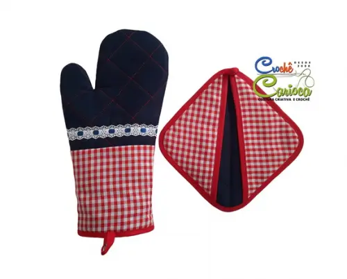 Kit para Cozinha Luva e Pegador Térmicos Escolha Cores