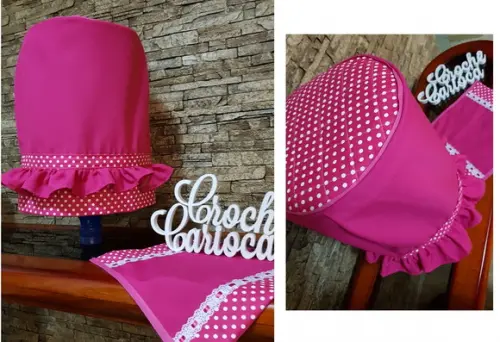 Kit Rosa Cozinha Capa de Galão e Centrinho ou Escolha Peças