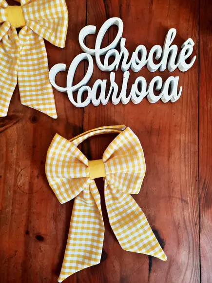 Laço de Cortina Laços Xadrez Amarelo ou Escolha Cor