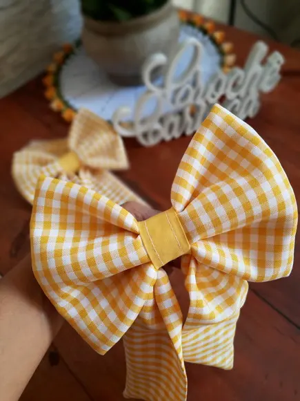 Laço de Cortina Laços Xadrez Amarelo ou Escolha Cor