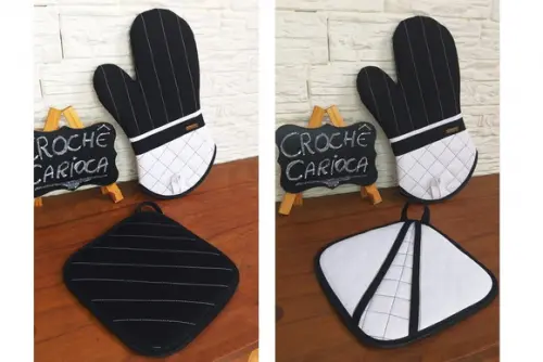 Luva e Pegador de Cozinha Térmicos Minimalistas Modernos