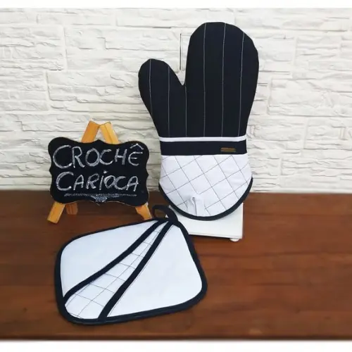 Luva e Pegador de Cozinha Térmicos Minimalistas Modernos