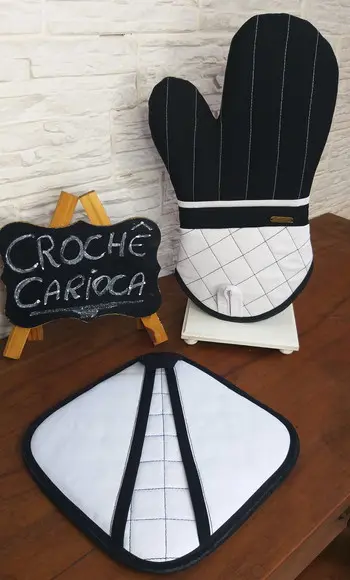 Luva e Pegador de Cozinha Térmicos Minimalistas Modernos