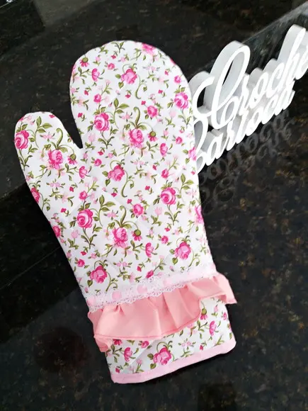 Luva Térmica Delicadeza Floral Rosa ou Escolha Cores