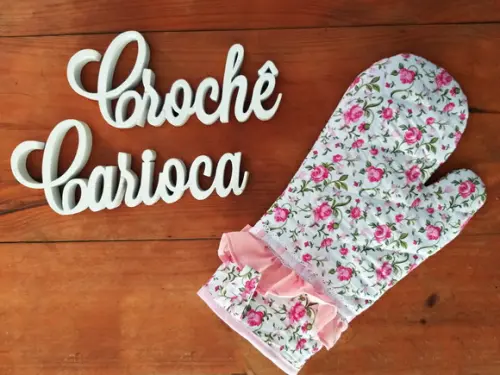 Luva Térmica Delicadeza Floral Rosa ou Escolha Cores