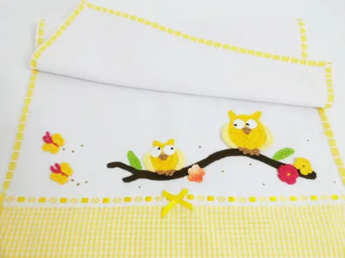 Pano de Prato Amarelo em Corujinhas Amarelo ou Escolha Cor