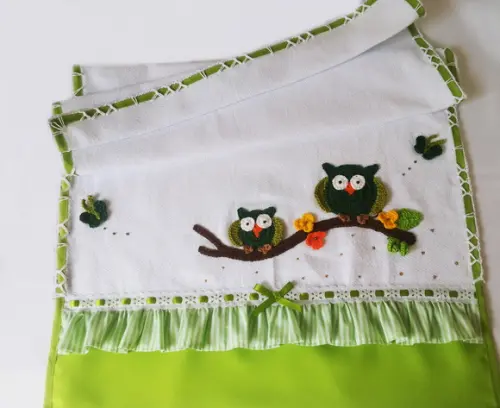 Pano de Prato Verde Crochê Corujinhas para Cozinha Alta durabili