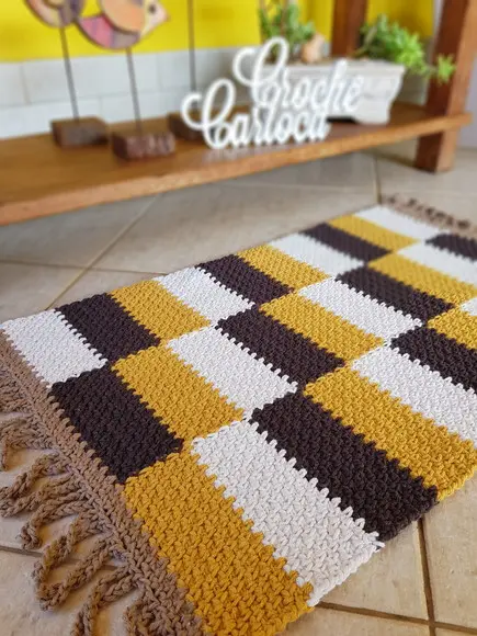 Passadeira de Crochê Quadradinhos Square Escolha Cores!