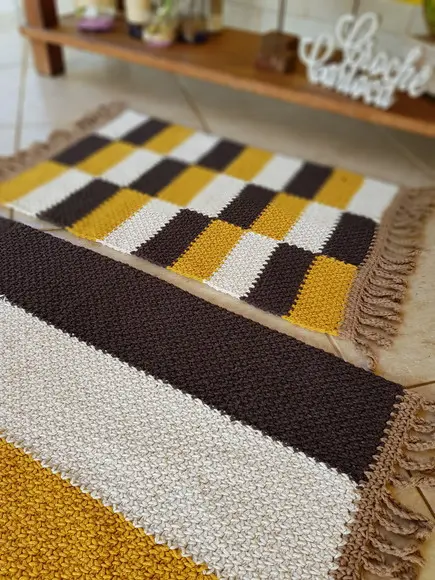 Passadeira de Crochê Quadradinhos Square Escolha Cores!
