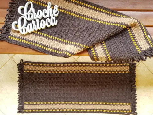Passadeiras Crochê 2 Pc 100 x 45 ou Sob Medida Escolha Cor