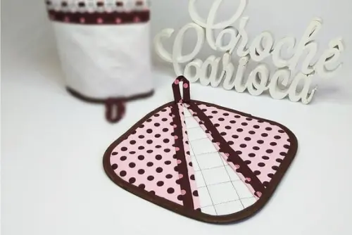 Pegador de Panela Térmico Cozinha Rosa e Marrom