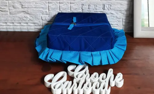 Porta Pão Guarda Pão Tons De Azul