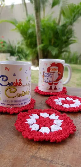 Porta-copos em Crochê Escolha Cores