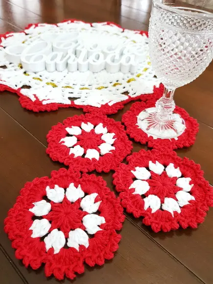 Porta-copos em Crochê Escolha Cores