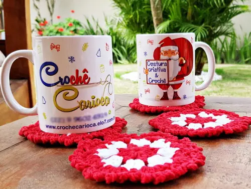 Porta-copos em Crochê Escolha Cores