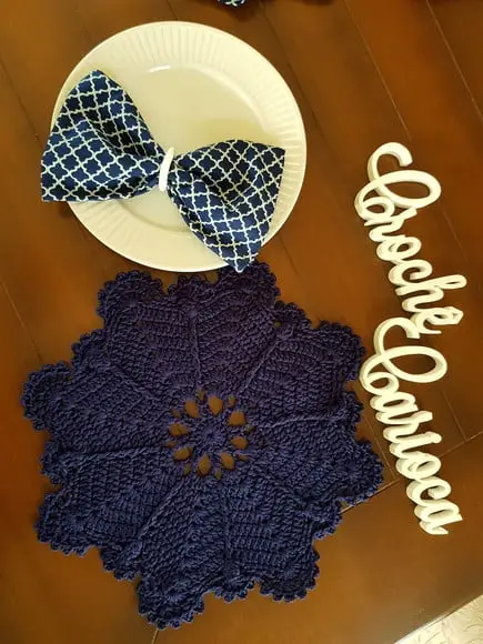 Sousplat de Crochê Azul Marinho
