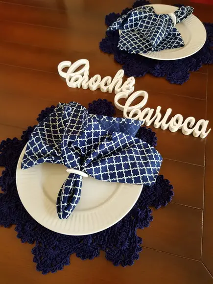 Sousplat de Crochê Azul Marinho