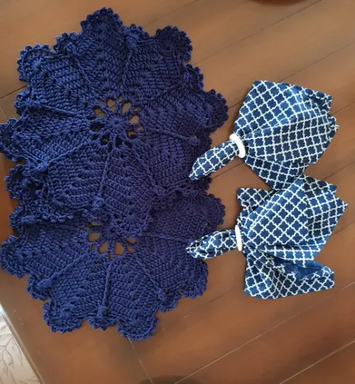 Sousplat de Crochê Azul Marinho