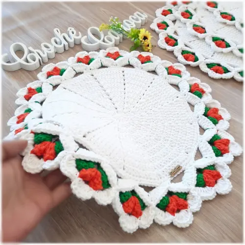 Sousplat de Crochê Páscoa 40 cm Alto Padrão Escolha Cores