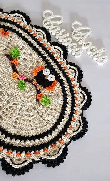 Tapetes Crochê Corujinhas 3 Peças Barbante e Algodão