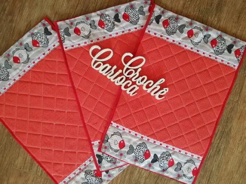 Trio Passadeiras Cozinha Patchwork Estruturados Escolha Cor