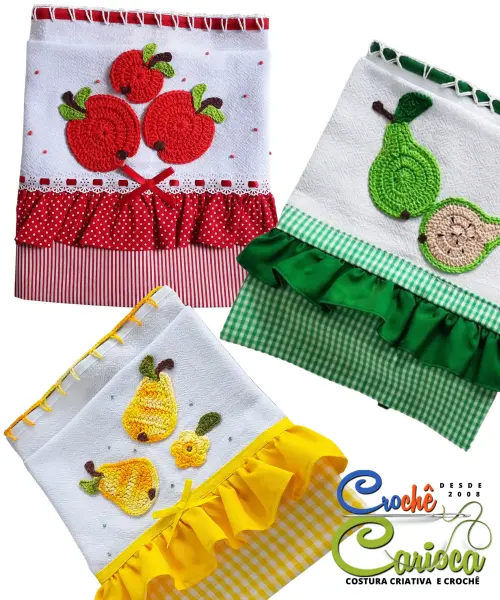 kit 3 peças panos de Panos semaninha Cores