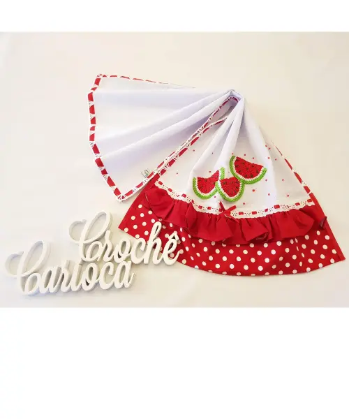 Pano de Prato Vermelho Melancias Alta Qualidade e durabilidade