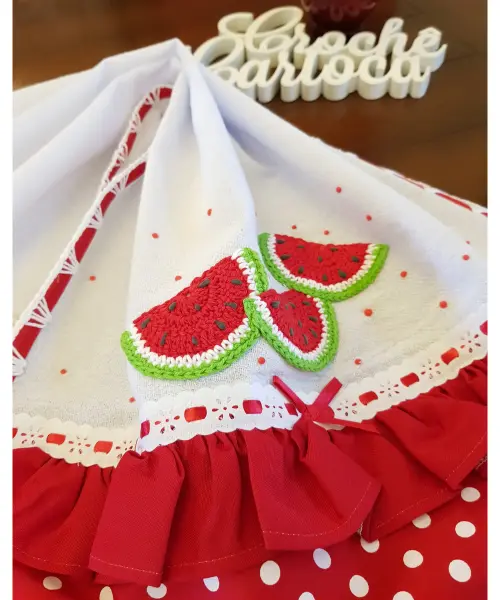 Pano de Prato Vermelho Melancias Alta Qualidade e durabilidade