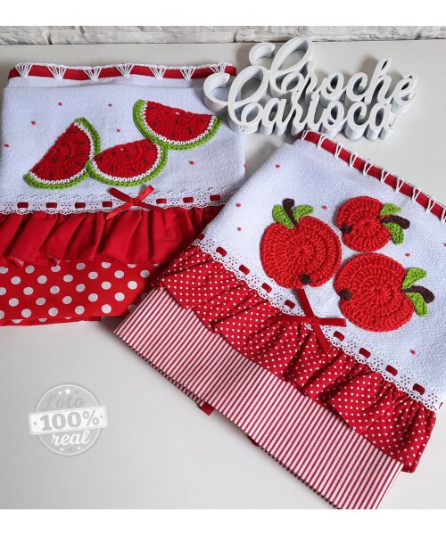 Kit Panos de Prato Composê Vermelho Alta Qualidade Grande