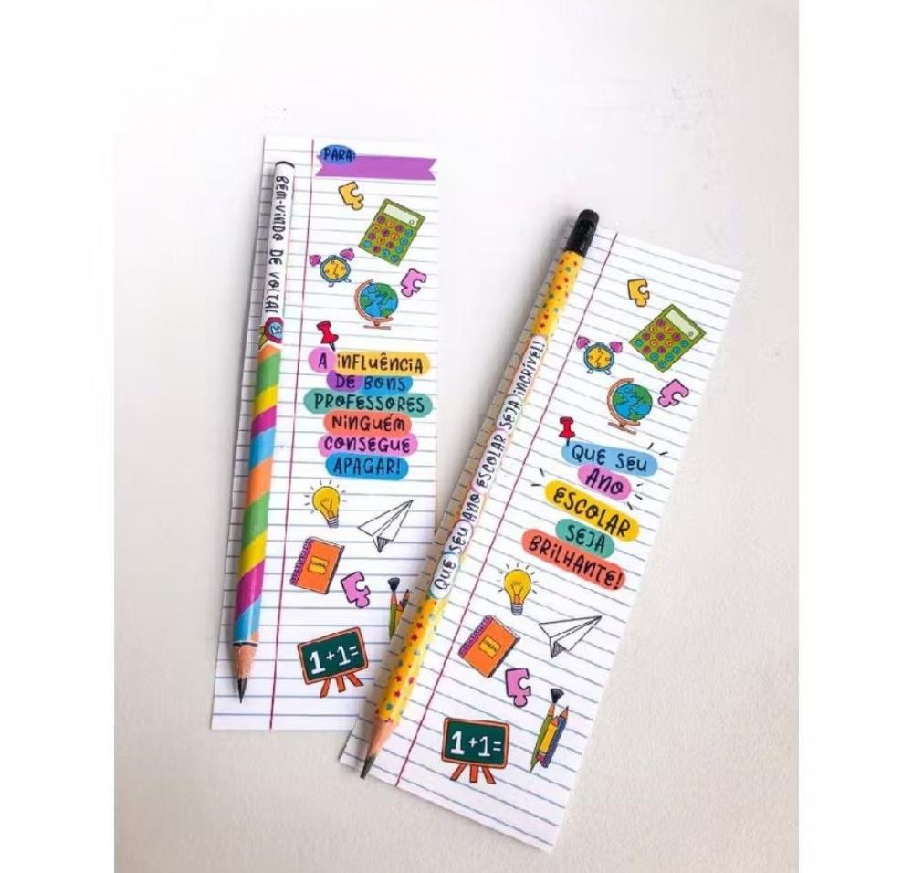 🎒 Mimo Volta às Aulas | Card com Lápis Personalizado para Al