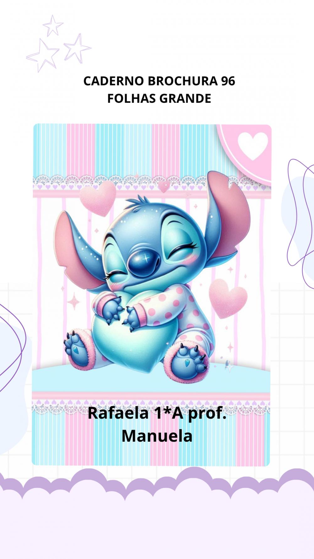 📚✨ Caderno Brochura Personalizado Grande 96 Folhas tema stit