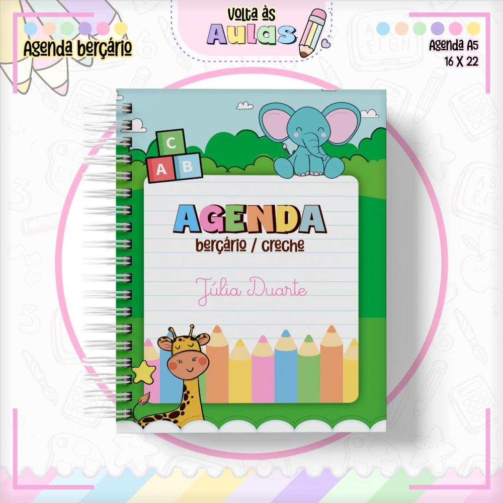 👶📒 Agenda Personalizada Permanente para Creche – Capa Dur