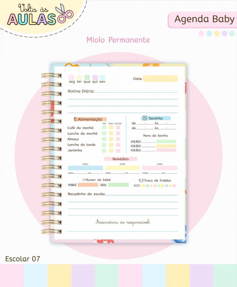 👶📒 Agenda Personalizada Permanente para Creche – Capa Dur