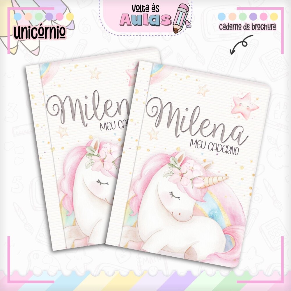 📒 Caderno Brochura Personalizado Grande 96 Folhas | Volta às 